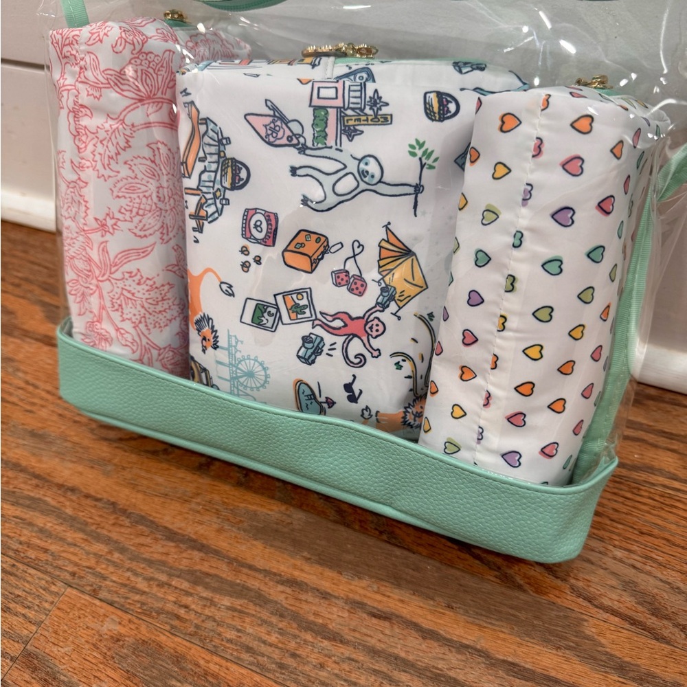 New Roller Rabbit Pouch Set With Patterned Pouches - image 2